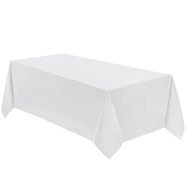 VidaFete 1 Pack Tablecloth 90 132inch Rectangle Table Cloth Polyester Stain Wrinkle Resistant Polyester Dining Table Cover for Kitchen Dinning Party Wedding Tabletop Buffet DecorationWhite