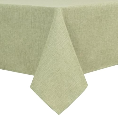 Hiasan Faux Linen Rectangle Tablecloth Wrinkle and Stain Resistant Washable Table Cloth for Kitchen Dining Room Holiday Table Cover for Dinner Green 30 x 60 Inch