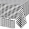 Tranqun 6 Pieces Black and White Plastic Stripe Tablecloth 54 x 108 Inch Table Cloths Geometric Stripe Waterproof Cover Disposable Rectangle for Kitchen Dining Room Holiday Party Picnic Decoration
