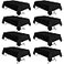 sancua 8 Pack Black Tablecloth 60 x 102 Inch Rectangle Table Cloth for 6 Feet Tables Stain and Wrinkle Resistant Washable Polyester Table Cover for Dining Tables Buffet Parties and Camping