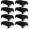 sancua 8 Pack Black Tablecloth 60 x 102 Inch Rectangle Table Cloth for 6 Feet Tables Stain and Wrinkle Resistant Washable Polyester Table Cover for Dining Tables Buffet Parties and Camping