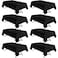 sancua 8 Pack Black Tablecloth 60 x 102 Inch Rectangle Table Cloth for 6 Feet Tables Stain and Wrinkle Resistant Washable Polyester Table Cover for Dining Tables Buffet Parties and Camping