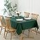 maxmill Rectangle Slubby Textured Christmas Tablecloth Waterproof Spillproof Wrinkle Free Table Cloth Kitchen Dining Room Decoration Holiday Party Banquet Event Dinner 52 x 70 Inch Hunter Green