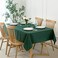 maxmill Rectangle Slubby Textured Christmas Tablecloth Waterproof Spillproof Wrinkle Free Table Cloth Kitchen Dining Room Decoration Holiday Party Banquet Event Dinner 52 x 70 Inch Hunter Green