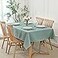 maxmill Rectangle Slubby Textured Tablecloth Waterproof Spillproof Wrinkle Free Table Cloth Kitchen Dining Room Decoration Fabric Table Cover for Holiday Party Dinner 52 x 70 Inch Slate Blue