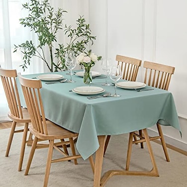 maxmill Rectangle Slubby Textured Tablecloth Waterproof Spillproof Wrinkle Free Table Cloth Kitchen Dining Room Decoration Fabric Table Cover for Holiday Party Dinner 52 x 70 Inch Slate Blue