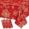 WovWeave 3 Pcs Red Christmas Tablecloths 54 x 108 Inch Gold Flower Poinsettia Bronzing Table Covers Disposable Christmas Rectangle Table Cloth for Xmas Holiday Kitchen Dining Table Decor