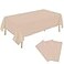 YSYJ 3 Pack Beige Plastic Tablecloth Disposable Rectangular Table Cloth 54 x 108 Inch Table Cover for Parties
