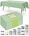 Pureegg Plastic Table Cloth Disposable 10 Pack 54 x 108 Inch Table Cloths Easter Party Decorative Tablecloths Rectangle Light Pastel Plastic Cover Leakproof Sturdy Sage Green