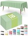 Pureegg Plastic Table Cloth Disposable 10 Pack 54 x 108 Inch Table Cloths Easter Party Decorative Tablecloths Rectangle Light Pastel Plastic Cover Leakproof Sturdy Sage Green