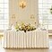 Wish Care Light Champagne Table Clothes for Rectangle Tables 6ft Wrinkle Resistant Fitted Table Cloth with Pleated Ruffle Skirts for Banquet Wedding Baby Shower Folding Tables
