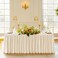 Wish Care Light Champagne Table Clothes for Rectangle Tables 6ft Wrinkle Resistant Fitted Table Cloth with Pleated Ruffle Skirts for Banquet Wedding Baby Shower Folding Tables
