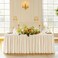 Wish Care Light Champagne Table Clothes for Rectangle Tables 6ft Wrinkle Resistant Fitted Table Cloth with Pleated Ruffle Skirts for Banquet Wedding Baby Shower Folding Tables