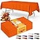 Niuara Orange Plastic Table Cloth 4 Pack 54 108 Rectangle Disposable Tablecloths for 6FT Tables Table Cover for Party Holiday Gathering Use