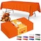 Niuara Orange Plastic Table Cloth 4 Pack 54 108 Rectangle Disposable Tablecloths for 6FT Tables Table Cover for Party Holiday Gathering Use