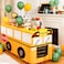Oudain 6 ft School Bus Tablecloth Birthday Party Decorations Table Cover Washable Fabric Polyester Rectangle Schools Bus Driver Appreciation Day Decoration First Day of School Table Cover Protector