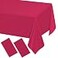 WNINK 2 Pack Bright Red Plastic Tablecloth Disposable Table Covers 54 x 108 Table Cloths for Bridal Shower Engagement Wedding Birthday Picnic Parties