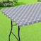 misaya Rectangle Vinyl Table Cloth Elastic Fitted Tablecloth with Flannel Backing Waterproof Plastic Table Cover Fits Folding Tables for Picnic Camping Indoor and Outdoor Grey 36 x 60