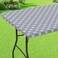 misaya Rectangle Vinyl Table Cloth Elastic Fitted Tablecloth with Flannel Backing Waterproof Plastic Table Cover Fits Folding Tables for Picnic Camping Indoor and Outdoor Grey 36 x 60