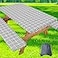 misaya Picnic Table Cover with Bench Cover Waterproof Elastic Fitted Tablecloth for 6 Foot Tables Rectangle Washable Polyester Tablecloths for Picnic Camping Outdoor Black 30 x 72