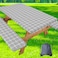 misaya Picnic Table Cover with Bench Cover Waterproof Elastic Fitted Tablecloth for 6 Foot Tables Rectangle Washable Polyester Tablecloths for Picnic Camping Outdoor Black 30 x 72