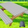misaya Picnic Table Cover with Bench Cover Waterproof Elastic Fitted Tablecloth for 6 Foot Tables Rectangle Washable Polyester Tablecloths for Picnic Camping Outdoor Black 30 x 72