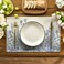 Artoid Mode Blue Antique Herbs and Wild Flowers Spring Placemats Set of 4 12x18 Inch Seasonal Table Mats for Party Kitchen Dining Decoration