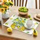 Artoid Mode Yellow Stripes Vase Lemon Summer Placemats Set of 4 12x18 Inch Seasonal Spring Table Mats for Party Kitchen Dining Decoration