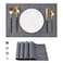 CADONO Placemats Set of 4 Washable IndoorOutdoor Vinyl Place Mats for Dining Table Durable NonSlip Heat Resistant PVC Weave Table MatsBlack