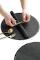 Floroom 15 Inch Round Braided Placemats Set of 4 Washable Heat Resistant Cotton Polyester Circle Place Mats for Kitchen Dining Table Black