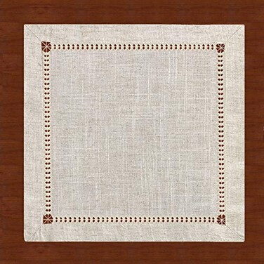 Grelucgo Hemstitched NapkinsSquare 1212 Inch Set of 4 Natural Color