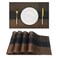 HeloHo Brown Black Placemats Set of 4 Washable Place Mats Vinyl Woven Table Mats Wipeable Placemat for Kitchen Dining Table Decoration Indoor Outdoor