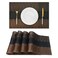 HeloHo Brown Black Placemats Set of 4 Washable Place Mats Vinyl Woven Table Mats Wipeable Placemat for Kitchen Dining Table Decoration Indoor Outdoor