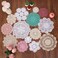 kilofly 14 pcs Cotton Crochet Doilies 4118 Handmade White Beige Placemats Beige 5pcWhite 5pcOther 4pc