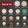kilofly 14 pcs Cotton Crochet Doilies 4118 Handmade White Beige Placemats Beige 5pcWhite 5pcOther 4pc