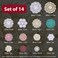 kilofly 14 pcs Cotton Crochet Doilies 4118 Handmade White Beige Placemats Beige 5pcWhite 5pcOther 4pc