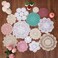 kilofly 14 pcs Cotton Crochet Doilies 4118 Handmade White Beige Placemats Beige 5pcWhite 5pcOther 4pc