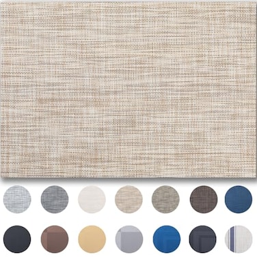 onebento Placemats Set of 4 Easy Clean Woven Vinyl Placemats for Dining Table IndoorOutdoor Place Mats Washable PVC Table MatsCaramel