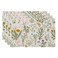 QiyI Boho Placemats Set of 4 12x18 Inch Linen Fabric Floral Place Mats for Kitchen Dinning Farmhouse Rustic Cloth Table Mats Washable Placemat Botanical Party Table Dcor Wildflowers Herbs