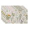 QiyI Boho Placemats Set of 4 12x18 Inch Linen Fabric Floral Place Mats for Kitchen Dinning Farmhouse Rustic Cloth Table Mats Washable Placemat Botanical Party Table Dcor Wildflowers Herbs