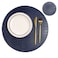 Jovono Round Leather Placemats for Round Tables Set of 4 Blue Table Place Mats and Coasters Washable Easy to Care for Indoor Decor 13 Diameter