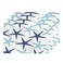 Shrahala Nautical Starfish Placemats Table Mat Linen Burlap Washable DoubleDeck Heat Insulation for Dining Table Kitchen Table Set of 4 12 x 18 inchSky Blue White Navy Sea Star