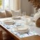 Shrahala Nautical Starfish Placemats Table Mat Linen Burlap Washable DoubleDeck Heat Insulation for Dining Table Kitchen Table Set of 4 12 x 18 inchSky Blue White Navy Sea Star