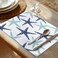 Shrahala Nautical Starfish Placemats Table Mat Linen Burlap Washable DoubleDeck Heat Insulation for Dining Table Kitchen Table Set of 4 12 x 18 inchSky Blue White Navy Sea Star
