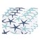 Shrahala Nautical Starfish Placemats Table Mat Linen Burlap Washable DoubleDeck Heat Insulation for Dining Table Kitchen Table Set of 4 12 x 18 inchSky Blue White Navy Sea Star