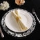 Snowkingdom Silver Disposable Placemats Set of 12 Foil Mesh 13 Inch Round Pressed Table Mates 12 Pack Silver Doilies for Dining Table Wedding Birthday Party Holiday Home Decoration