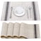 YOSICHY Table Mats Set of 4 Crossweave Woven Vinyl Placemats NonSlip Kitchen Placemats for Dining Table Washable Easy to CleanGrey
