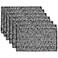 Sweet Home Collection 100 Cotton Placemats for Dining Room Rectangle Two Tone Woven Fabric 13 x 19 Soft Durable Table Mat Set Set of 4 Black