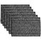 Sweet Home Collection 100 Cotton Placemats for Dining Room Rectangle Two Tone Woven Fabric 13 x 19 Soft Durable Table Mat Set Set of 4 Black