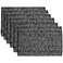 Sweet Home Collection 100 Cotton Placemats for Dining Room Rectangle Two Tone Woven Fabric 13 x 19 Soft Durable Table Mat Set Set of 4 Black